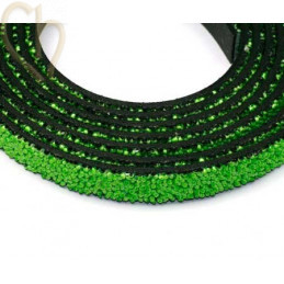 cuir plat 10mm caviar vert vif
