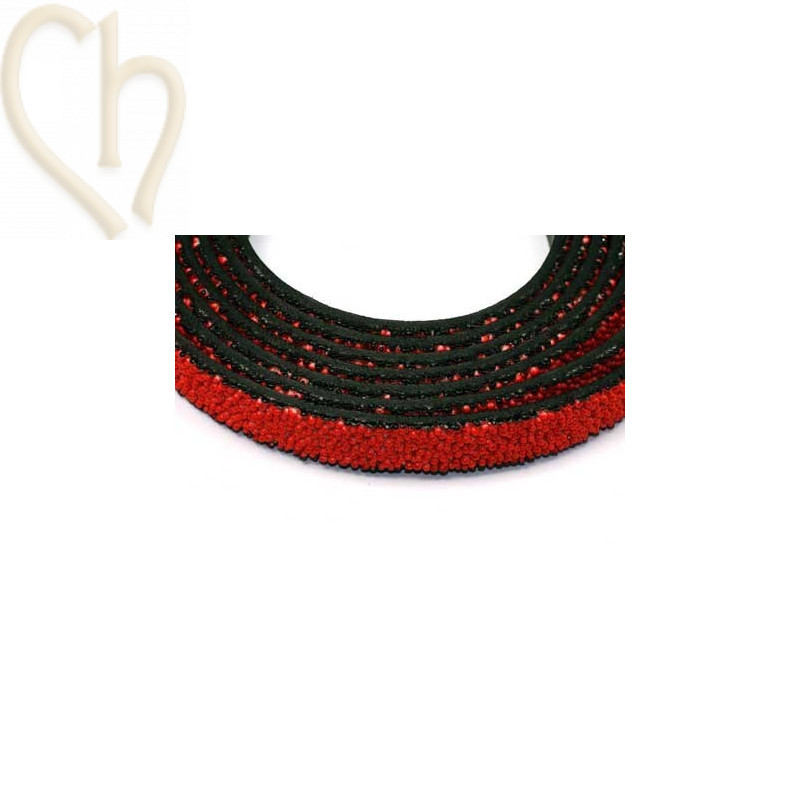 cuir plat 10mm caviar rouge
