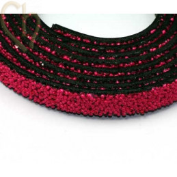 cuir plat 10mm caviar fuchsia