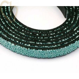 cuir plat 10mm caviar vert mer