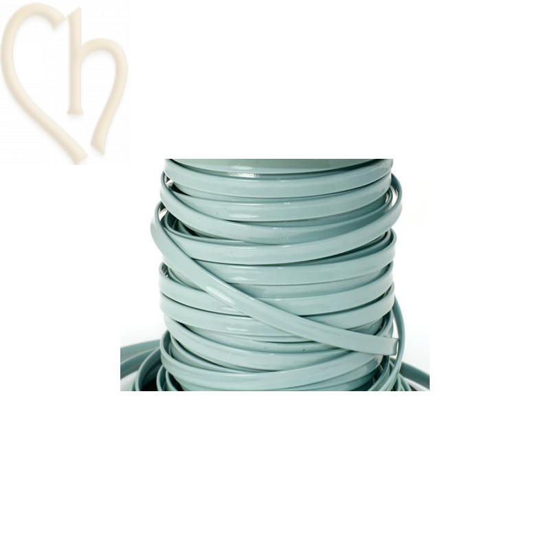 plat leder 5mm gelakt turquoise