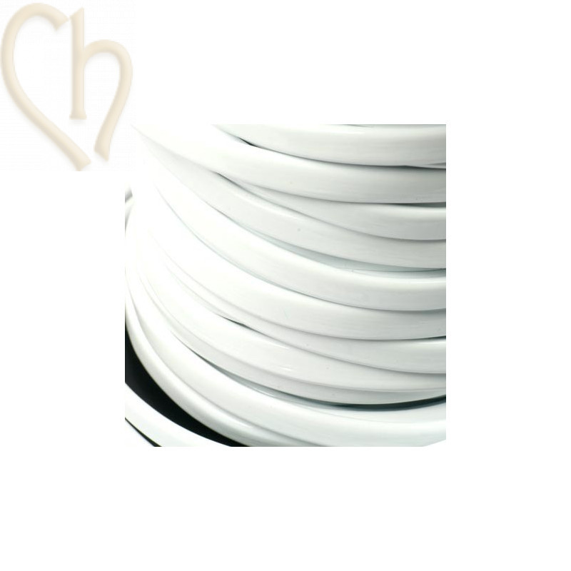 cuir plat 5mm lacqué blanc