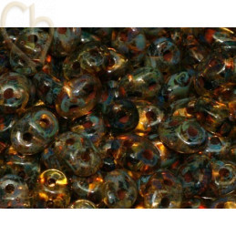 Superduo crystal travertin dark