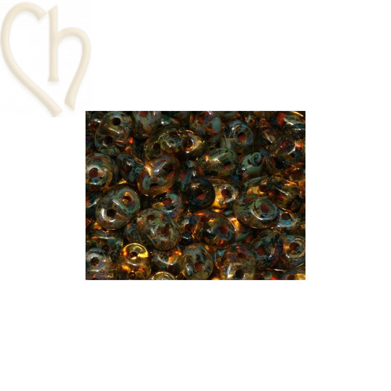 Superduo crystal travertin dark