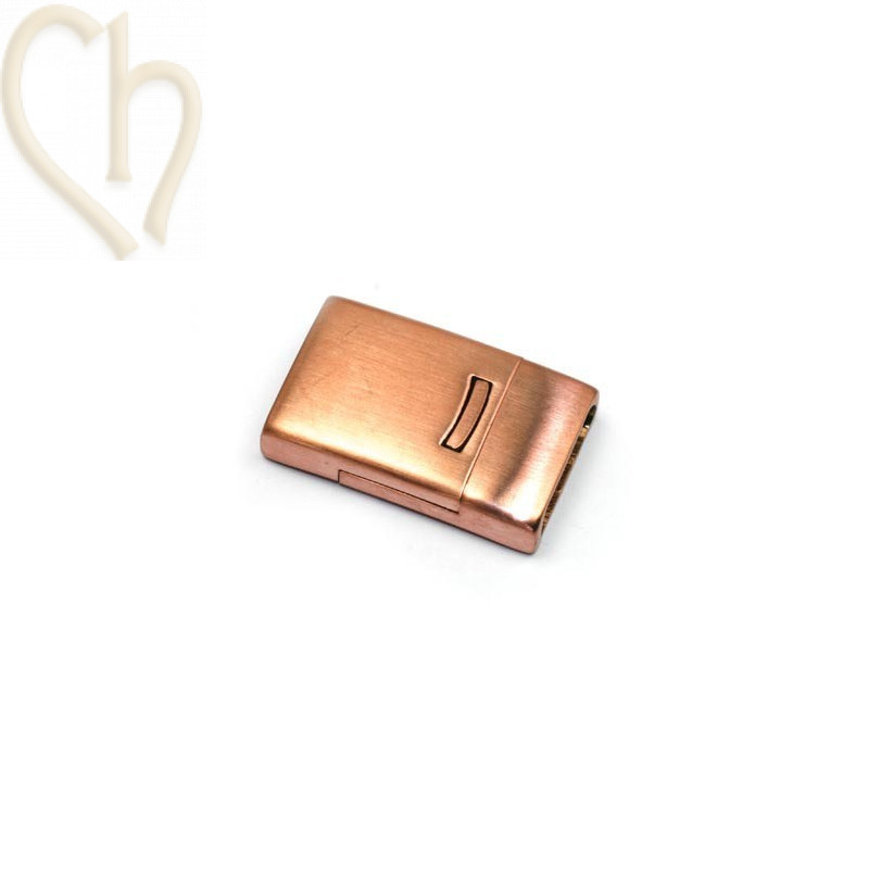 Fermoir magnetique acier pour 14mm plat or rose