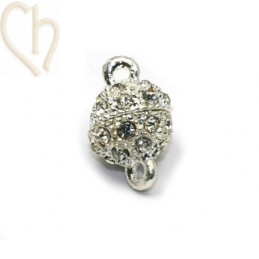 fermoir magnetique ronde 8mm avec strass