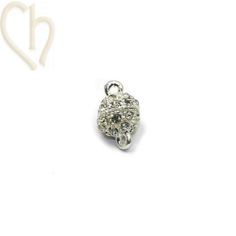 magnetic clasp round 8mm with strass