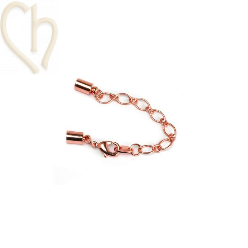 oval chain with carabiner + 2 bits int. 4.3mm rose gold