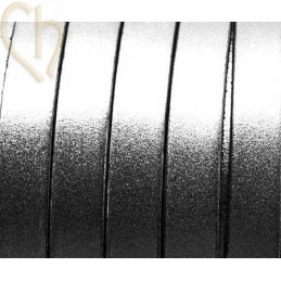 leather flat 10mm Silver