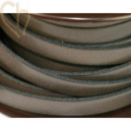cuir plat 10mm gris / taupe