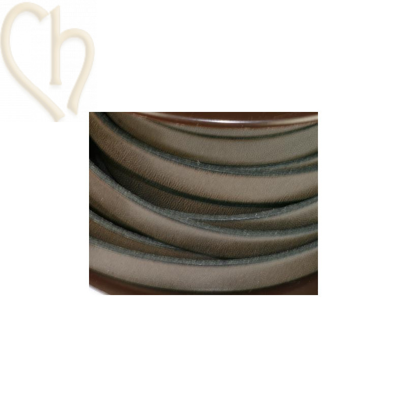 leder plat 10mm grijs / taupe