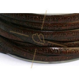 leather flat 5mm inscripted brown