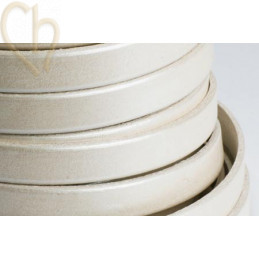 cuir plat 10mm blanc nacre