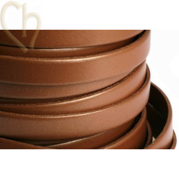 cuir plat 10mm marron nacre