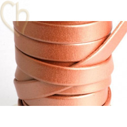 leather flat 10mm salmon pearl