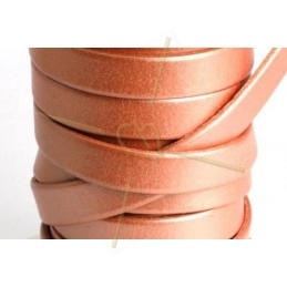 leather flat 10mm salmon pearl