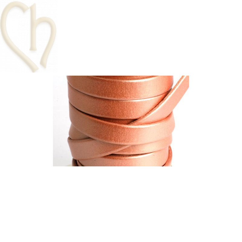 leather flat 10mm salmon pearl