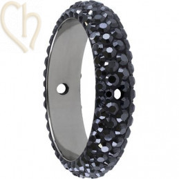 Swarovski Elements Pave Ring 16mm 2 trou Hematite