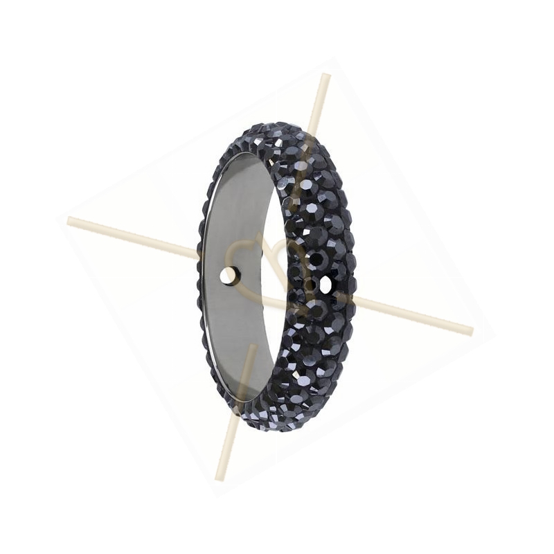 Swarovski Elements Pave Ring 16mm 2 trou Hematite