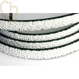 cuir plat 10mm caviar blanc