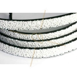 leder plat 10mm caviar wit