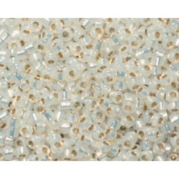 rocaille seedbead 11/0 white opal silverlined