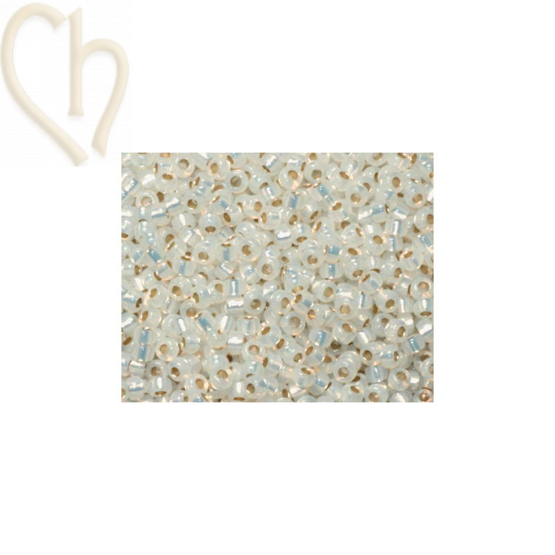 rocaille seedbead 11/0 white opal silverlined