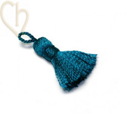 Kwastje Pampille 25mm donker turquoise