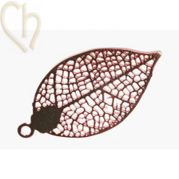 pendentif feuille filigran 26*15 mm