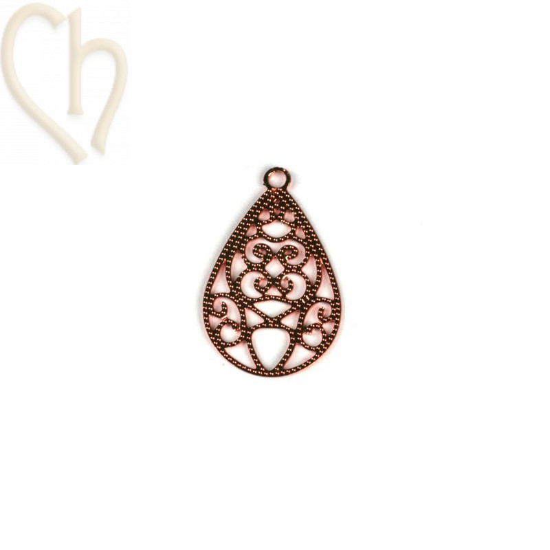 pendentif goutte filigran 17*11 mm