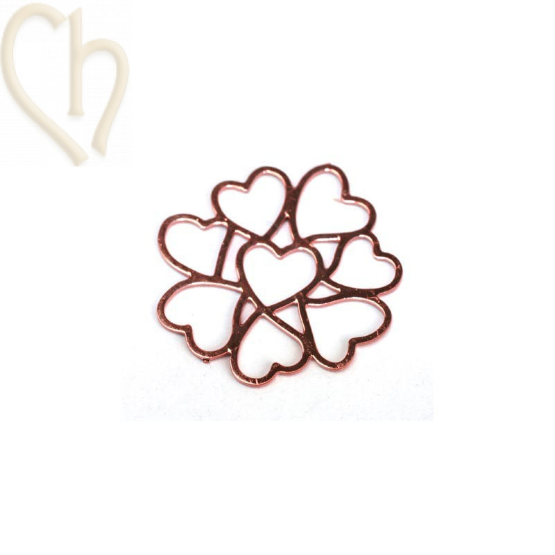 filigran flower hearts pendant 11*11 mm