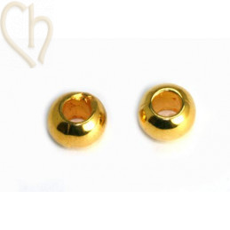 metal spacer balls 7*5mm hole 3.7mm gold