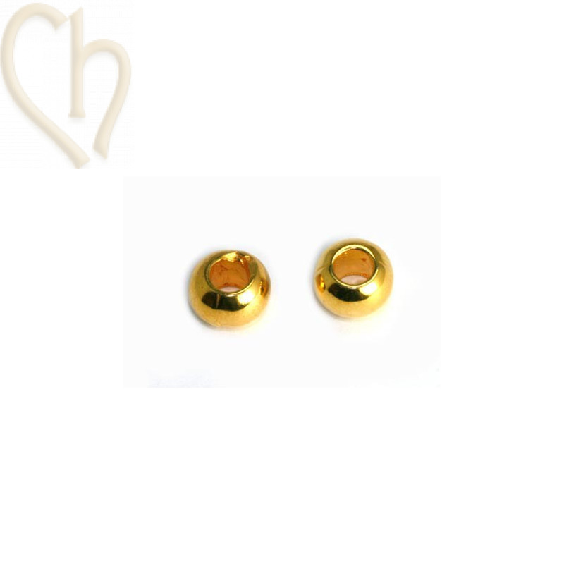 metal spacer balls 7*5mm hole 3.7mm gold