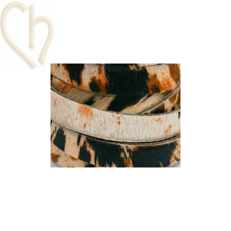 platte leder 10mm  behaard koe