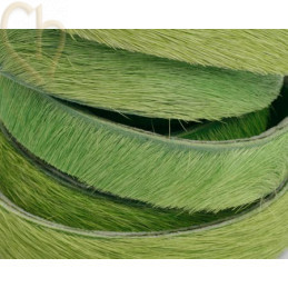 flat leather 10mm hairy light green