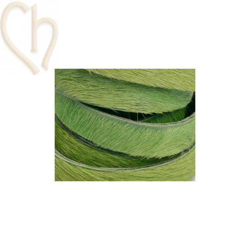 cuir plat 10 mm poilu vert clair