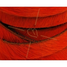 platte leder 10mm  behaard oranje