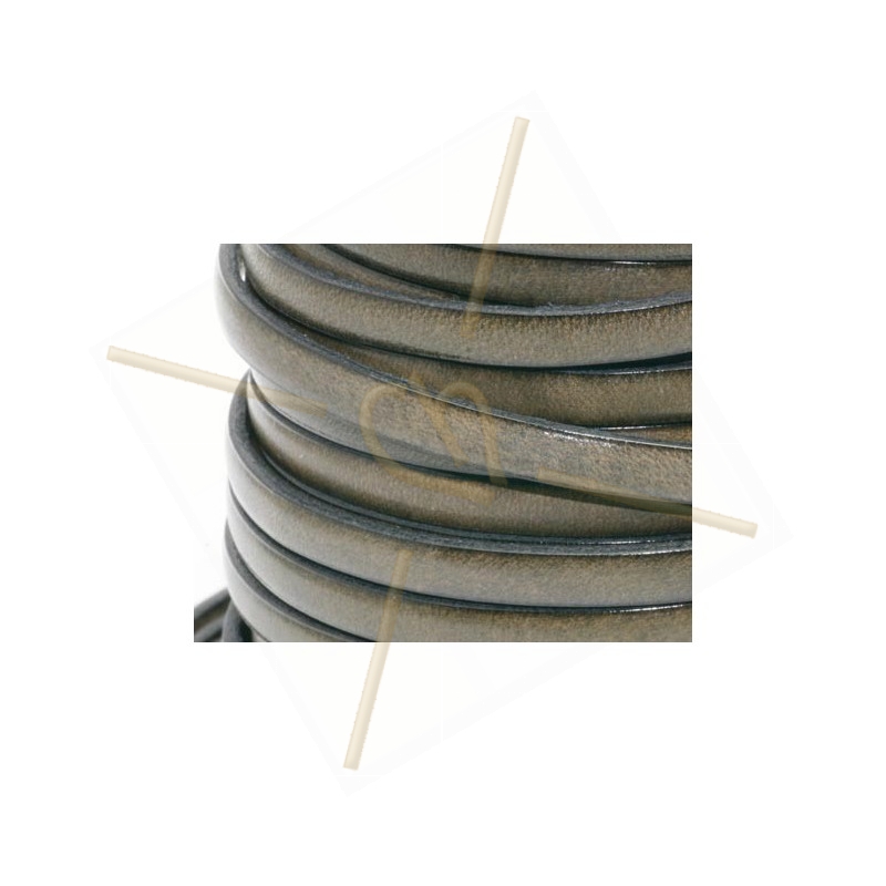 leather flat 5mm khaki leather flat 5mm khaki