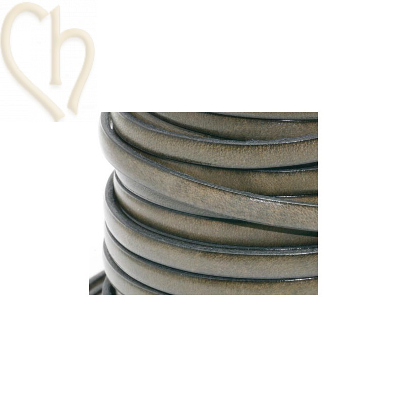leder plat 5mm khaki