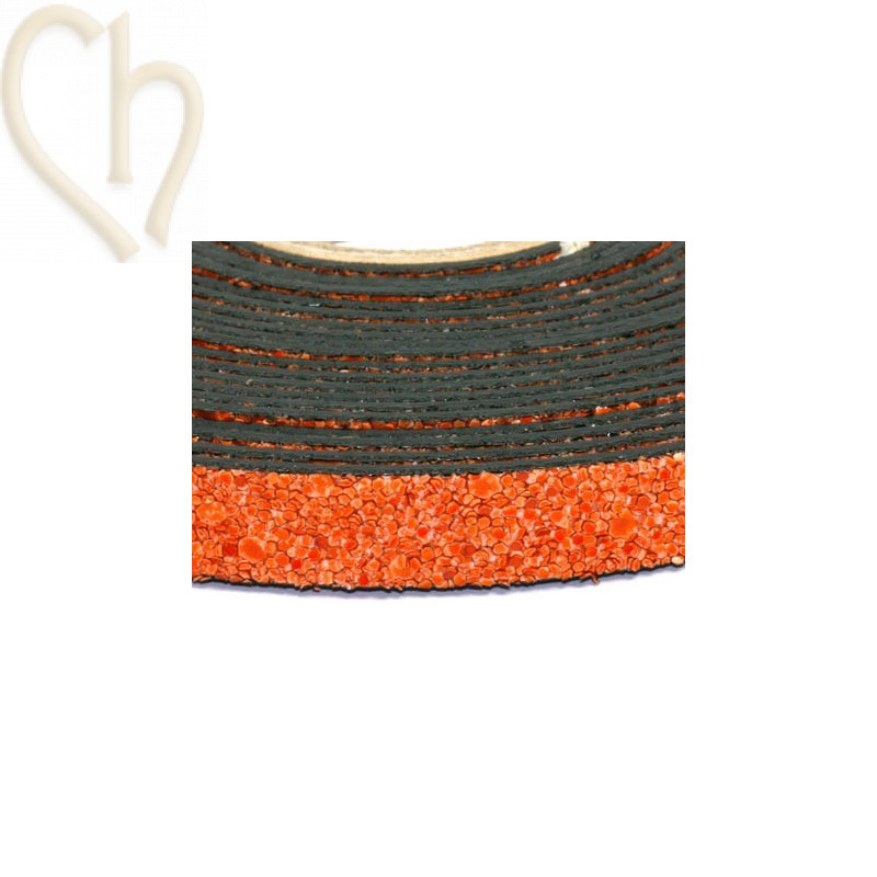 leder plat 10mm zand oranje