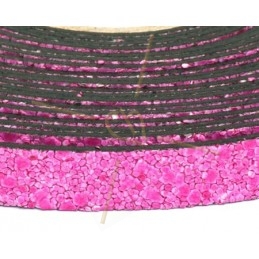 leather flat 10mm sand fuchsia