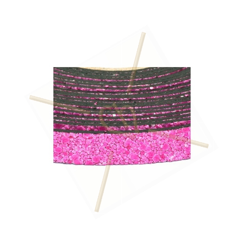 cuir plat 10mm sable fuchsia