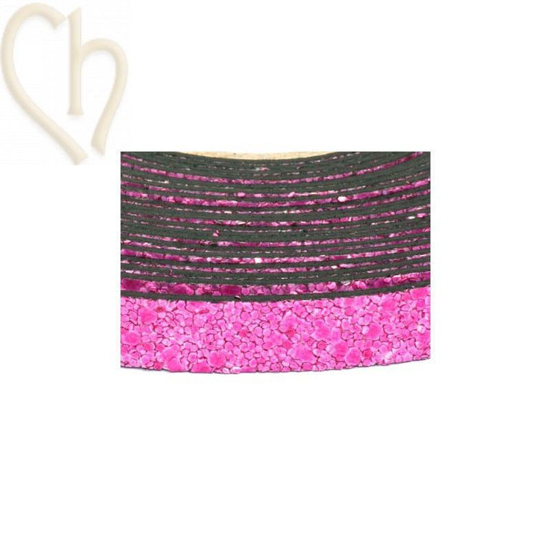 leder plat 10mm zand fuchsia