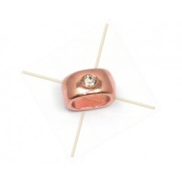 ring ovaal 13mm met strass rose gold