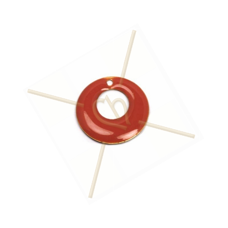 hanger donut 18mm emaille roos