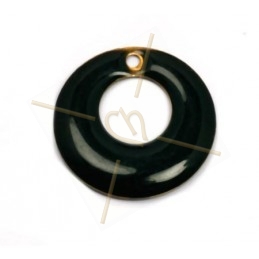pendant donut 18mm enamel black