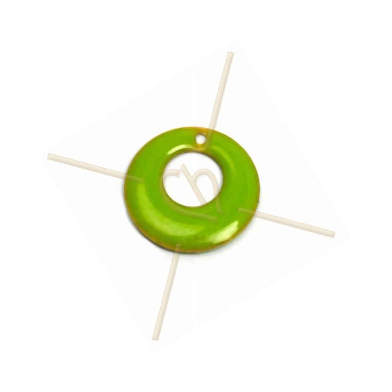 pendant donut 18mm enamel light green