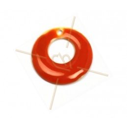 pendant donut 18mm enamel orange