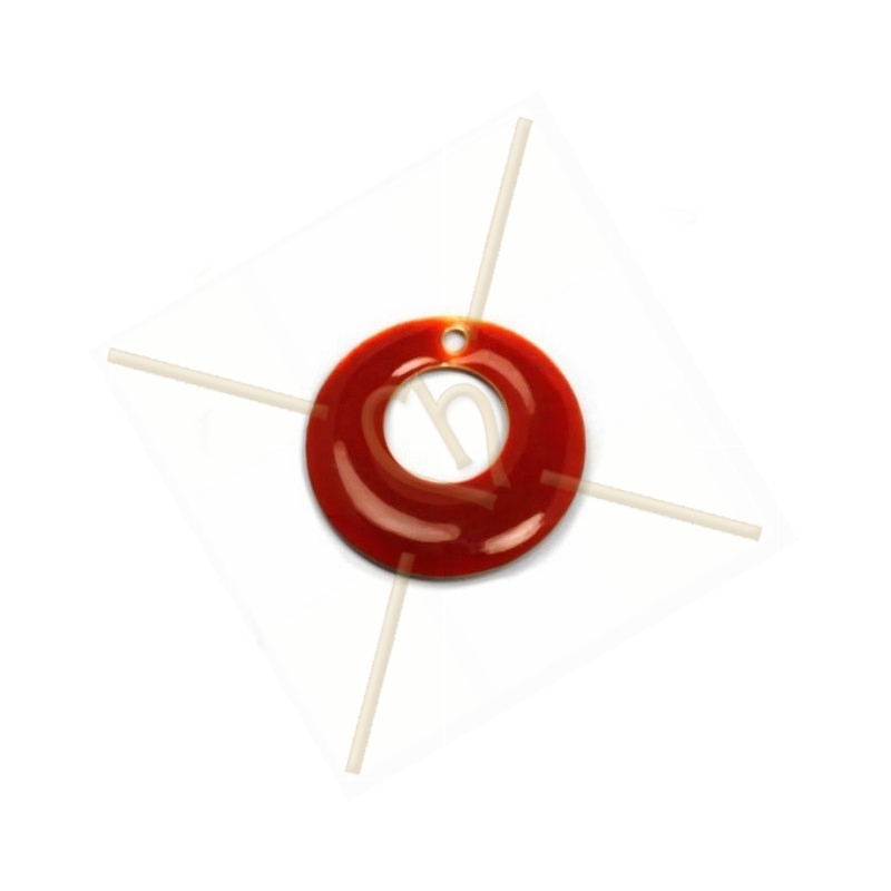 Pendentif donut 18mm emaille rouge