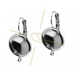 earrings with border and mountingring for rivoli 12mm